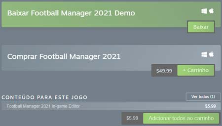 Print Steam Store Football Manager 2021 11/2020